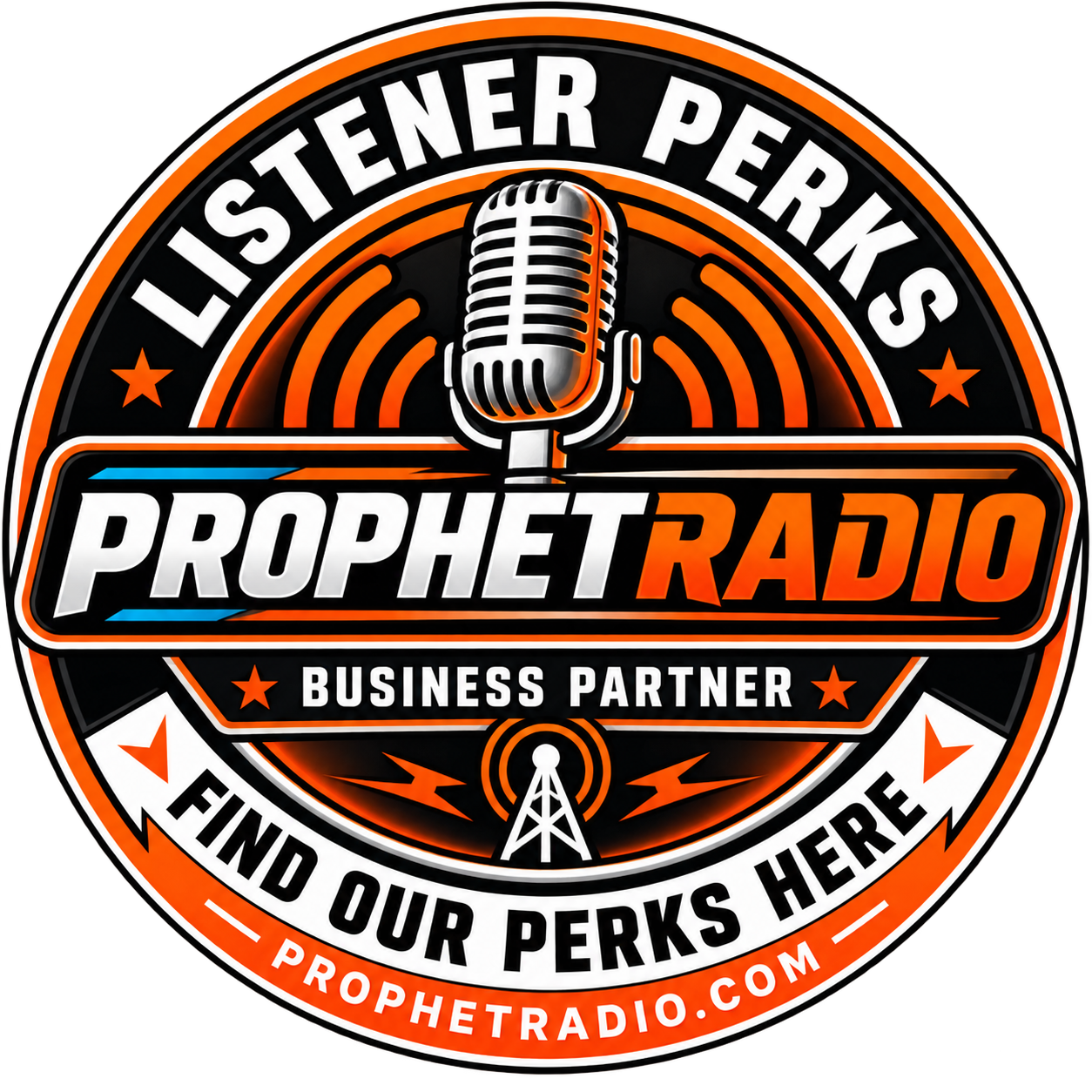 ProphetRadio Listener Perks Business Partner badge